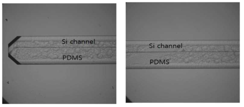 Fabrication results of acoustic device for decoupling the acoustic and fluidic boundaries