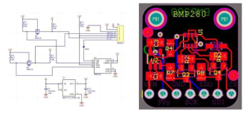 압력센서(BMP 280) 모듈 회로 및 PCB 보드 설계