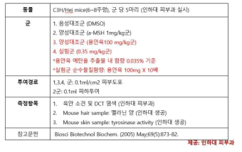 compound 1의 마우스임상시험 조건