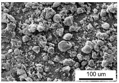 In-situ Mg+B 및 Ex-situ MgB2의 9:1 비 율로 혼합된 분말의 SEM 이미지