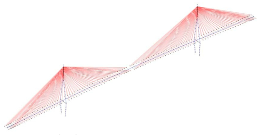 A 3-dimensional cable-stayed bridge FE model