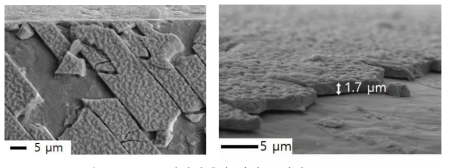 GdBCO 박막선재의 절단 표면의 SEM images