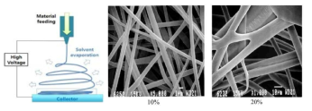 전기 방사의 기본 원리와 용액의 농도에 따른 나노섬유 모폴로지