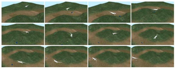 경사지형 환경에서의 이구아나 보행동작 실시간 시뮬레이션 실험 결과