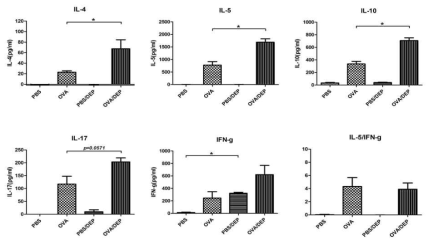 splenocyte proliferation assay를 통한 염증 사이토카인 수치