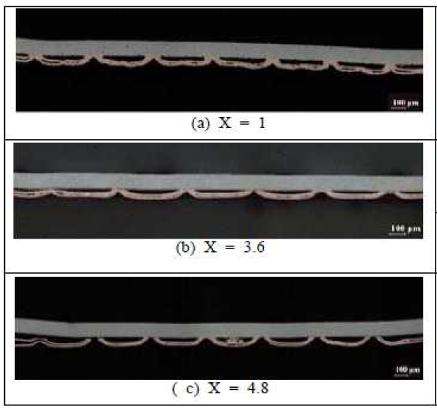 Optical images of cross sections