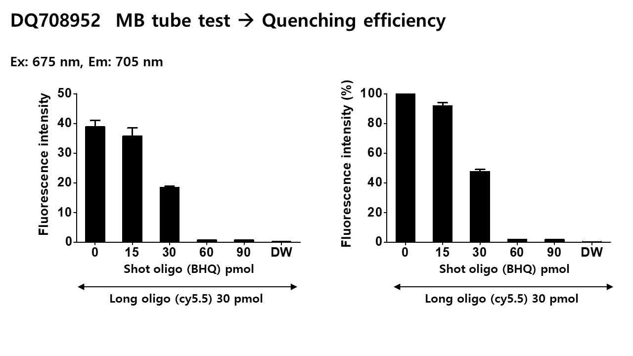 piRNA +형광dye에 quencher를 붙여 형광dye 를 비활성화 (비율 1:2)