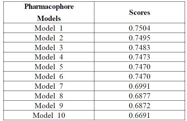 Pharmacophore model score