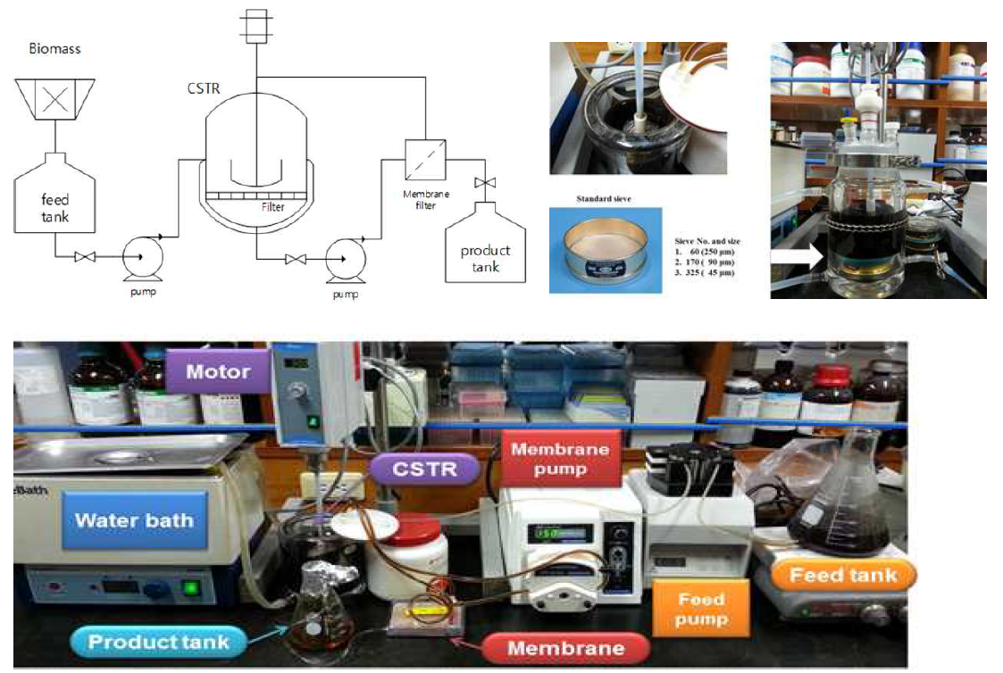 연속당화시스템의 개념도와 연속반응기의 시현