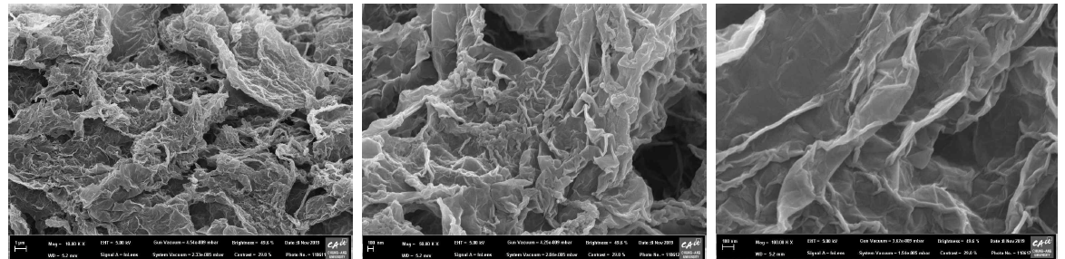 황이 도입된 graphene oxide 겔의 표면 분석 결과