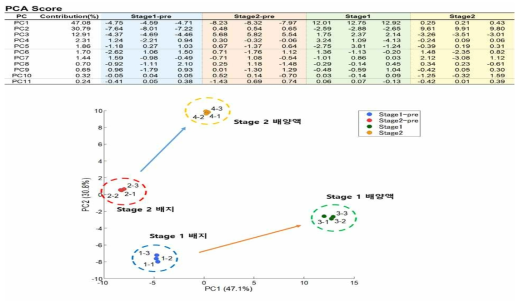 주요 구성성분 분석 (Principle component analysis, PCA) 결과