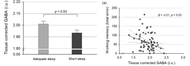 수면 부족에 따른 전전두엽 GABA 농도와 작업기억력 간의 연관성