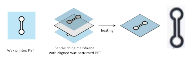 Wax bonding 공정 도식표 및 해당 공정으로 제작한 칩