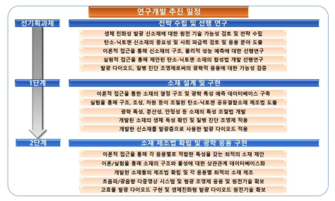 선기획 및 본 과제 동안의 연구개발 추진 일정