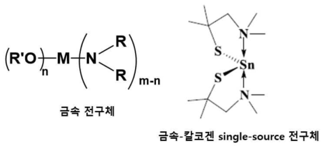 기상증착 공정용 금속 전구체 및 금속-칼코겐 화합물 전구체 예