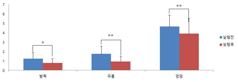 Group 1 운동 전·후 정렬