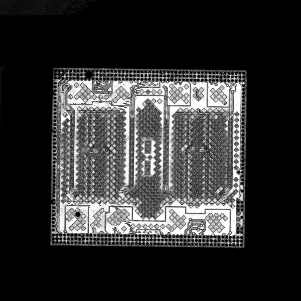 초음파현미경으로 측정한 열처리전 메모리칩의 내부 이미지(측정주파수: 140MHz)