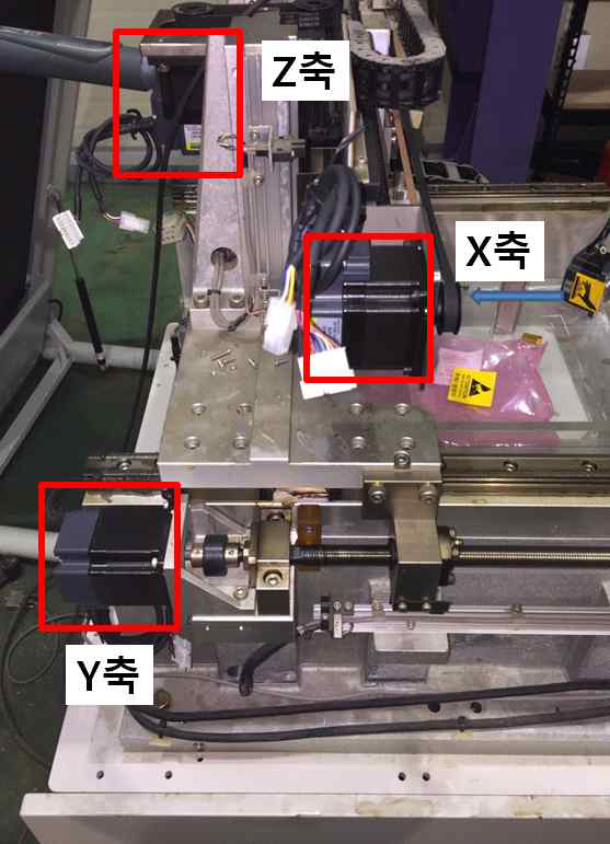 1, 2단계에서 제작된 3축 제어 기구부