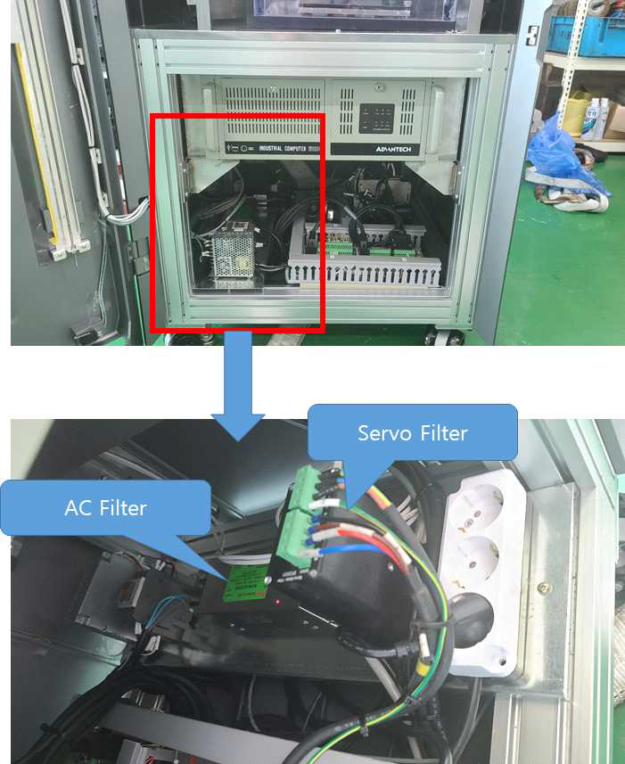 구축 된 Activation Module에 장착 된 필터