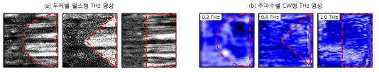 다층 박리가 존재하는 복합재료의 THz 이미징 결과