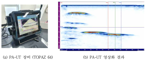 PA-UT 측정 장비 및 영상화 결과