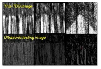 다층 박리에 대한 THz파와 초음파를 통한 이미지 검출 결과