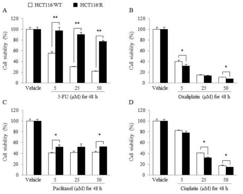 Evaluating inhibitory effects of various anti-cancer drugs