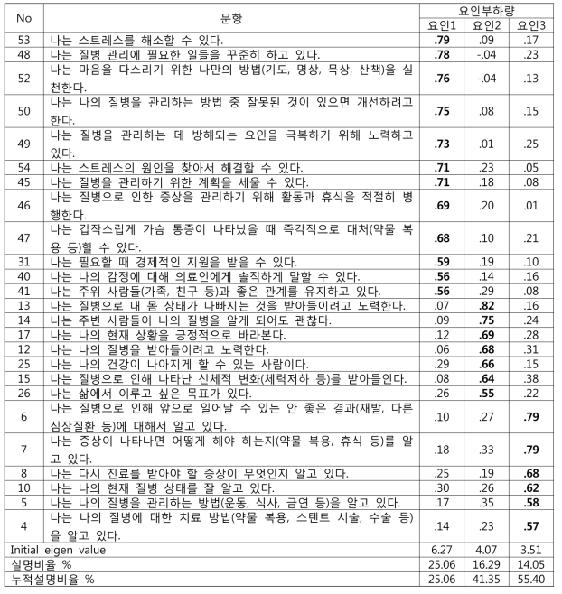 최종 도구의 요인분석 (N=301)