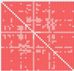 전체 샘플에 대한 correlation matrix