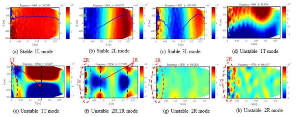 DMD mode shapes on DLR-BKD combustor