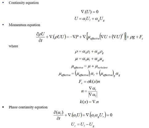 다상유동해석 지배방정식