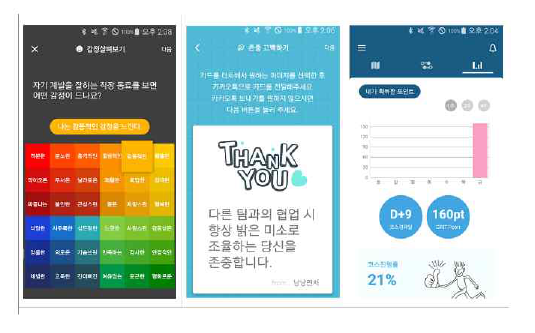 사용자 (APP) – 콘텐츠 샘플과 통계내용