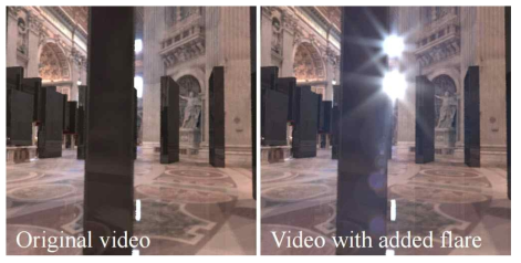 물리적인 원리에 기반한 가상현실에서의 lens flare 렌더링 효과 비교