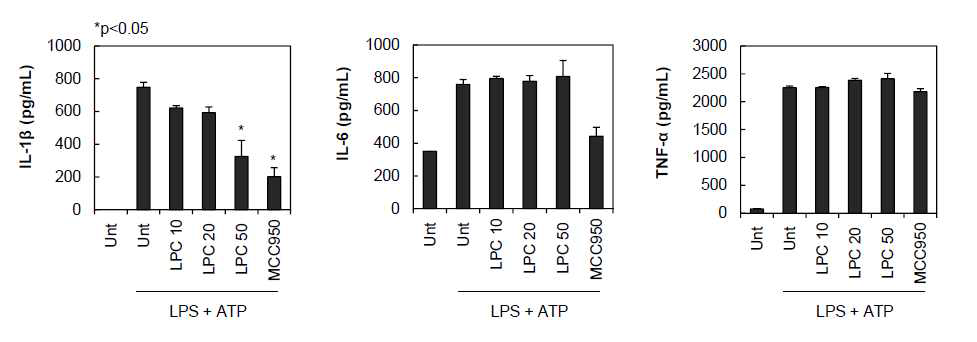 LPC 의 NLRP3 의존적 IL-1β 생성 억제