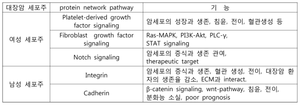 Microarray 분석을 통해 도출한 SAL에 의해 반응하는 protein network pathway