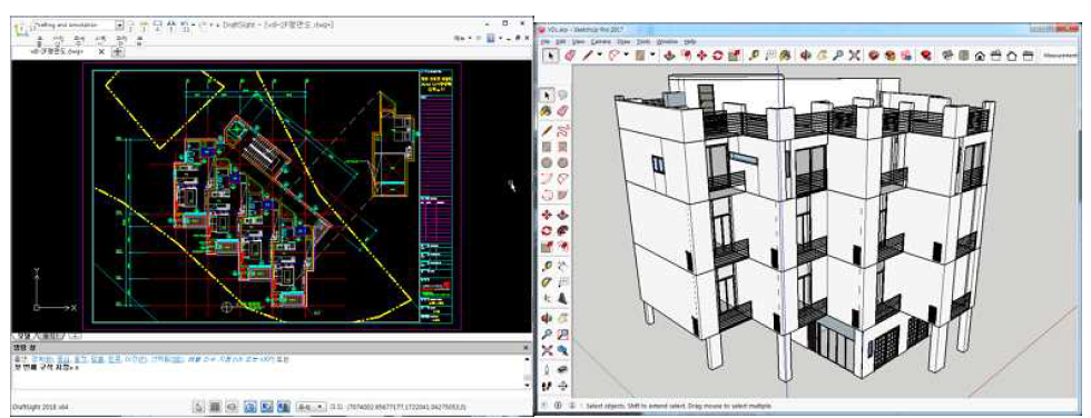 DraftSight 및 SketchUp 활용 3D 모델 작성