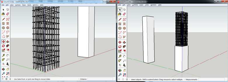 철근콘크리트 기둥의 스케치업 모델