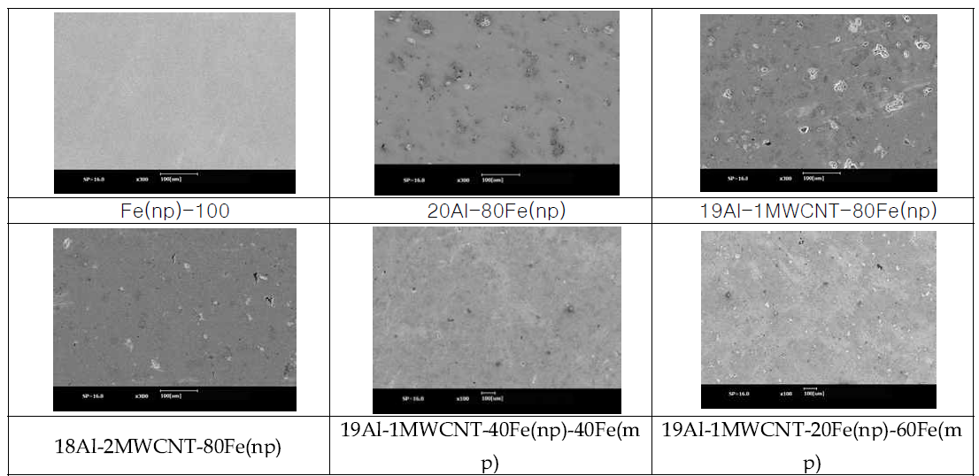 SEM image of the composites