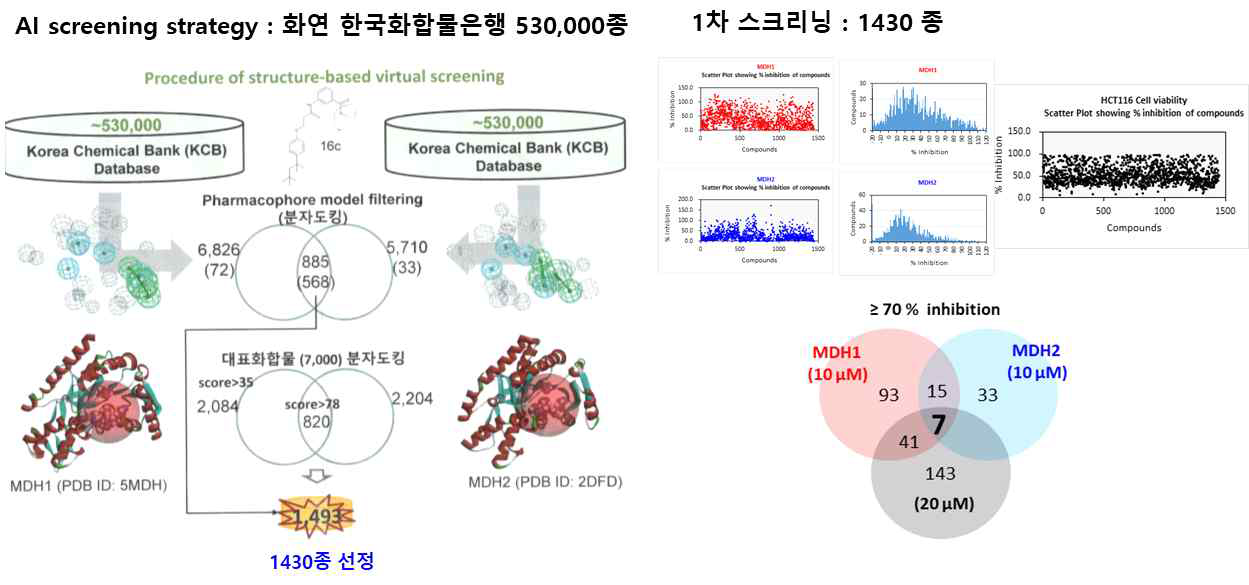 화합물 은행 물질 스크리닝 전략 및 1차 스크리닝