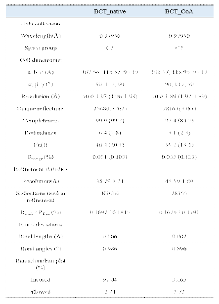 BCT data statistics