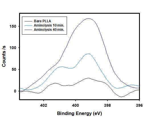 Aminolyzed PLLA의 XPS 분석