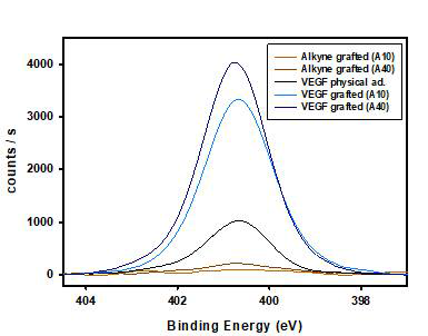 VEGF 부착 확인 실험 : XPS 분석