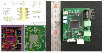 온도제어가 가능한 TCA 구동 circuit (좌-design, 우-제작된 driver)