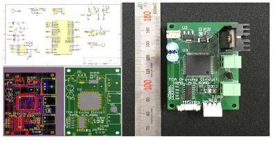 온도제어가 가능한 TCA 구동 circuit (좌-design, 우-제작된 driver)