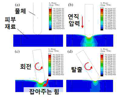 각 상황에 대한 피부 구조의 변화 시뮬레이션