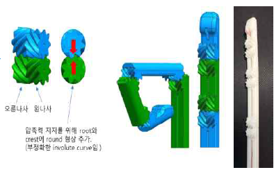 Helical gear를 이용한 rolling joint 3D 설계