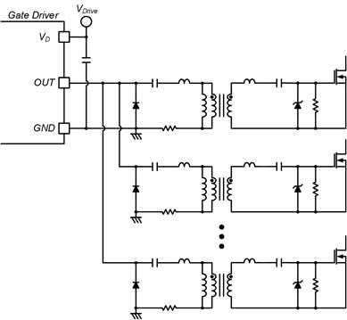 병렬 pulse transformer 활용 게이트 드라이브 회로