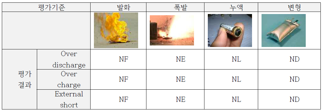 safety test 평가 기준 및 결과