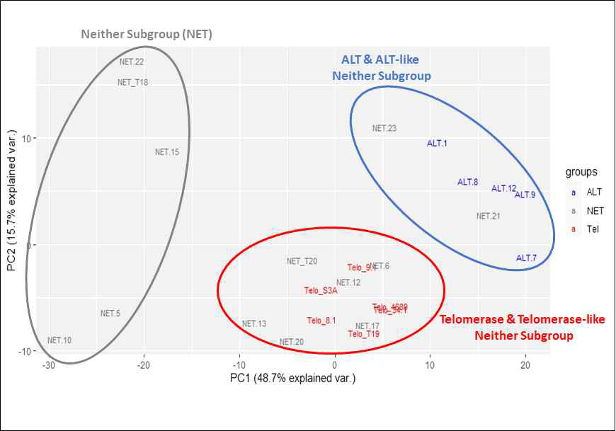 신경교종 전사체 data 기반 PCA 분석을 통한 Subgroup 추출