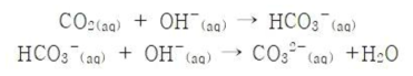 pH 10 이상일 때의 수용액에서의 무기탄소 반응경로